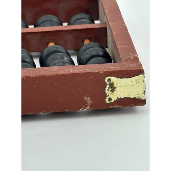 Vtg MCM Chinese Abacus Abaci 11 Digits Rods Calculator Core Wood Wooden 10 X 5 - Picture 6 of 11